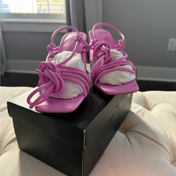 NEW‎ PrettyLittleThing Pink Strappy Heeled Sandals Size 7 - Picture 7 of 9
